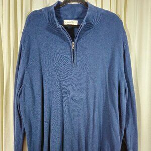 Hawker Rye 95/5 Cotton Cashmere Half-Zip Mockneck Sweater